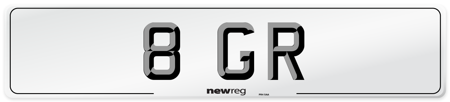 8 GR Number Plate from New Reg